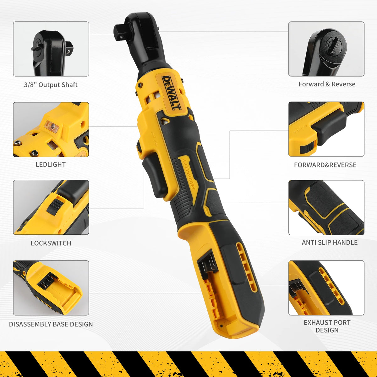 Dewalt DCF513/DCF512 Ratchet Right Angle Wrench LED Cordless Driver Variable Speed Power Wrench Power Tools