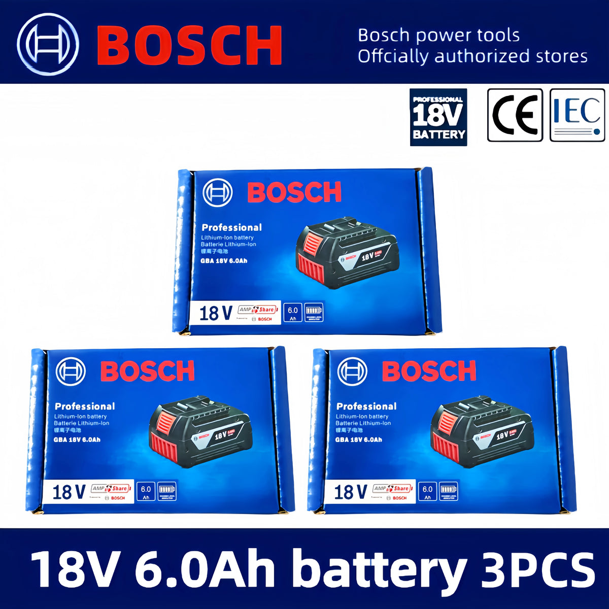 Original100% Bosch 18V battery, wireless power tool lithium battery, BAT609BAT610G BAT618BAT620BAT622GSR18V-LI，18V，6000mAh