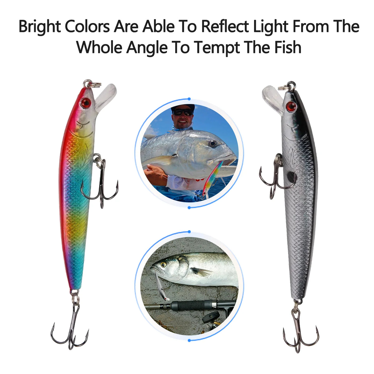 10Pcs/Bag Fishing Lure Kit Soft Bait 10cm/9g Lifelike Minnow Bait With Ringing Beads Floating Plastic Bait Lure Bait Crankbaits with Hooks