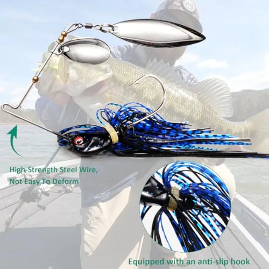 Fishing Lure Spinner baits for Freshwater and Saltwater, 2026 New Bass Trout Fishing Lures Also for Crappie Salmon Walleye Pike