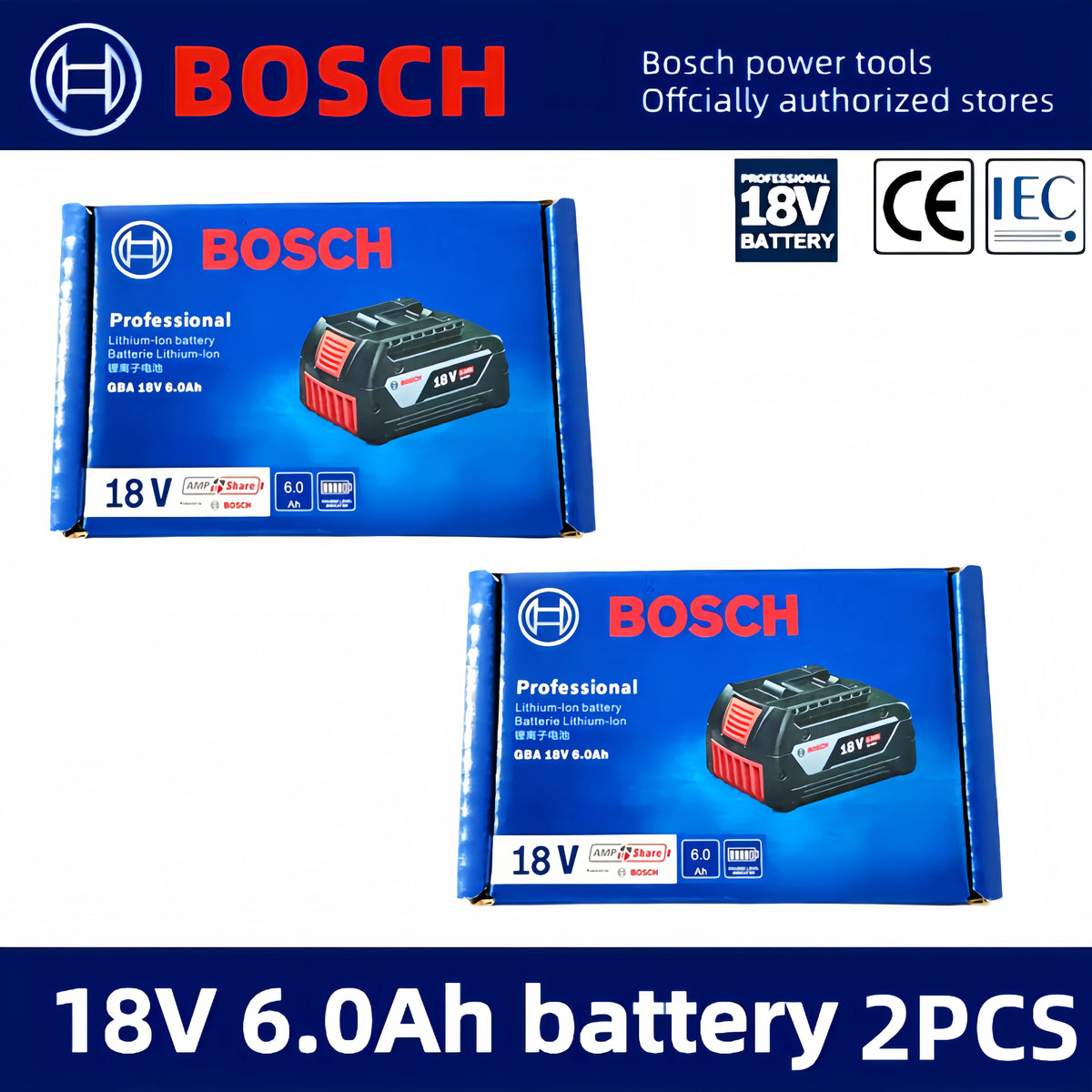 Original100% Bosch 18V battery, wireless power tool lithium battery, BAT609BAT610G BAT618BAT620BAT622GSR18V-LI，18V，6000mAh