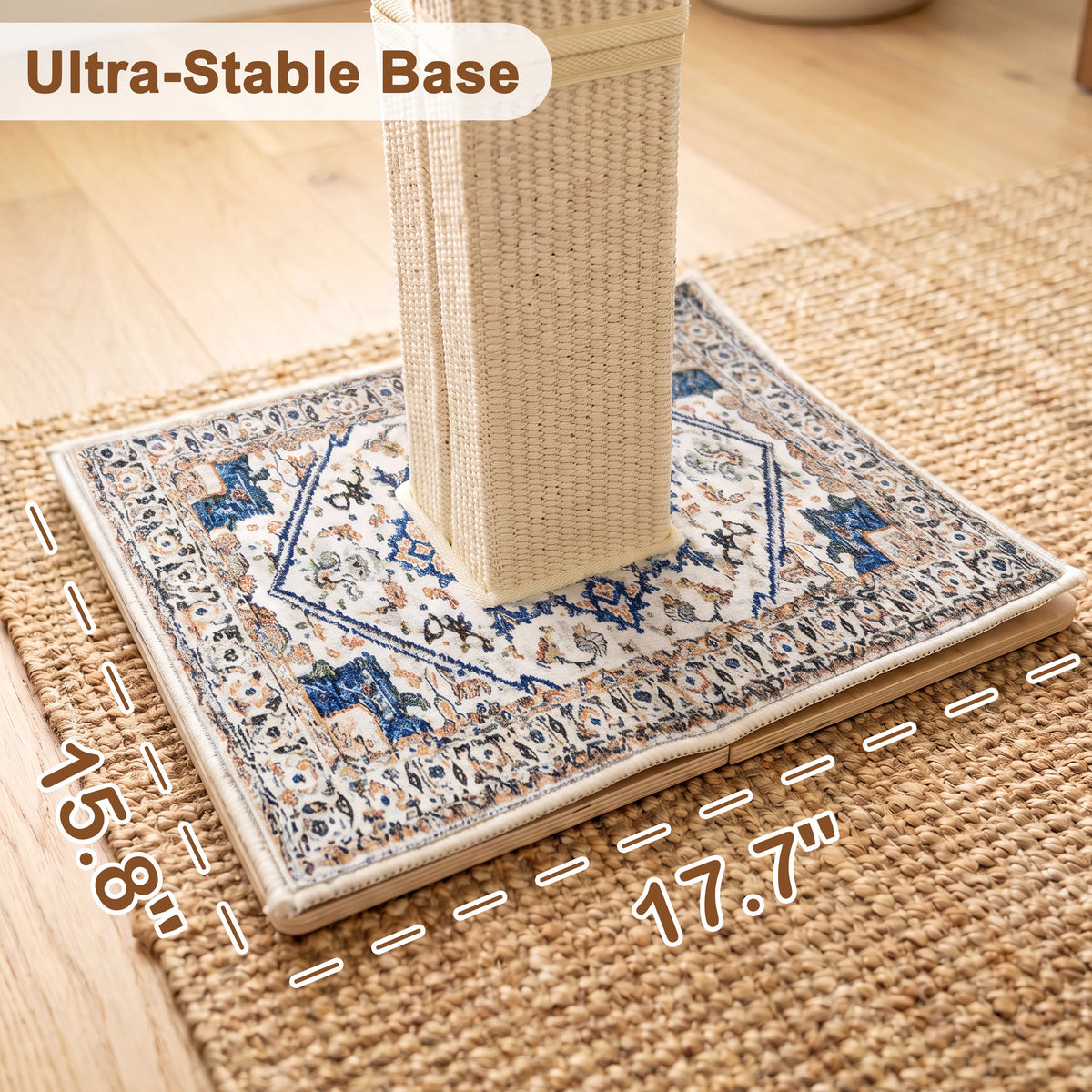 Heavy Duty Cat Scratcher Scratching Post Large Plush Top Cat Bed Perch Sisal Wrapped Cat Tree with Dangling Ball Interactive Toys for Indoor Cats