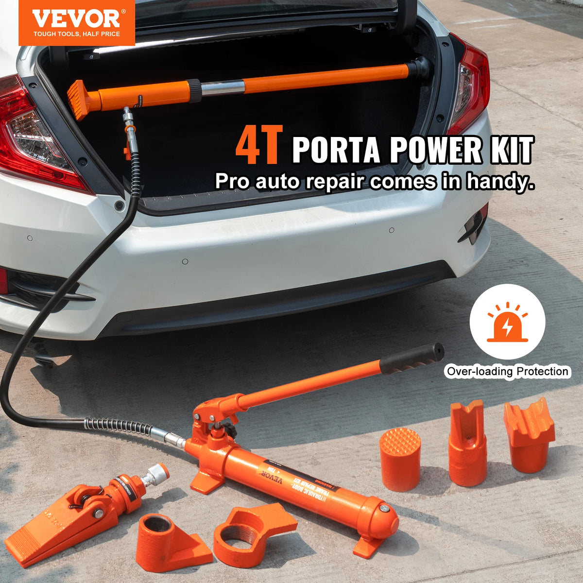 SucceBuy 4/10/12/20 Ton Power Hydraulic Cylinder Jack Autobody Frame Repair Tool Kit Automotive Truck Lifting  Heavy Equipment