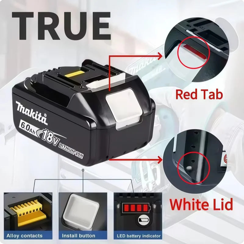 Genuine Makita 18V Battery,For Makita BL1830B BL1850B BL1850 BL1840 BL1860 BL1815 Replacement Lithium 18v Battery