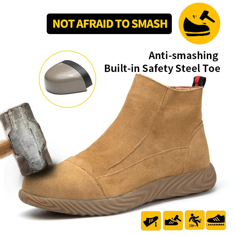 Puncture Resistant Industrial Safety Shoes for Men Heavy Duty Work Boots  Puncture Resistant Safety Shoes Steel Toe Work Shoes for Men
