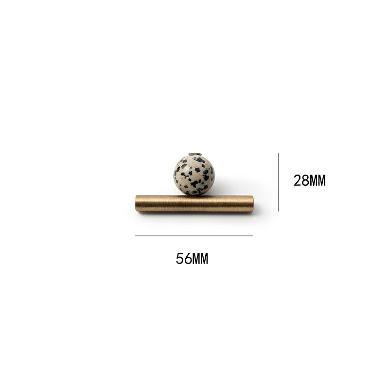 Tinyhob Nordic Art Handle / Natural Stone+ Bronze Handles and Knobs Drawer Pulls Kitchen Cabinet Knobs Furniture Hardware