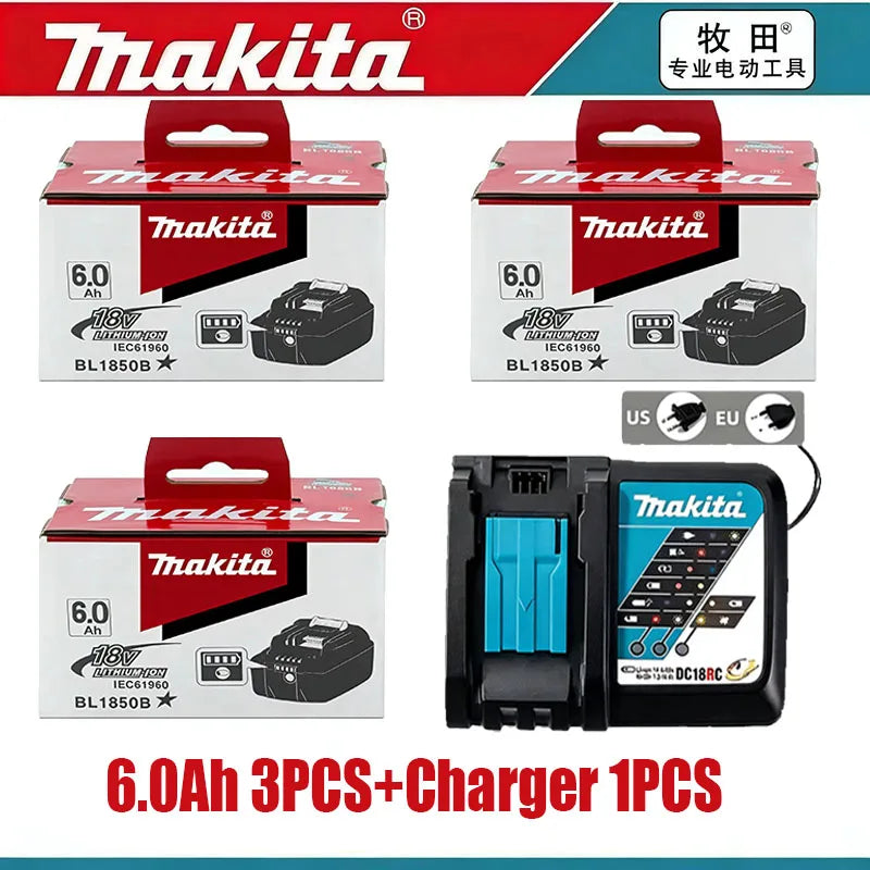 Original Makita 18V DDF487 BL1860 BL1850B BL1850 BL1840 BL1830 Screwdriver Battery Charger 18v Replacement Power Tool Batteries