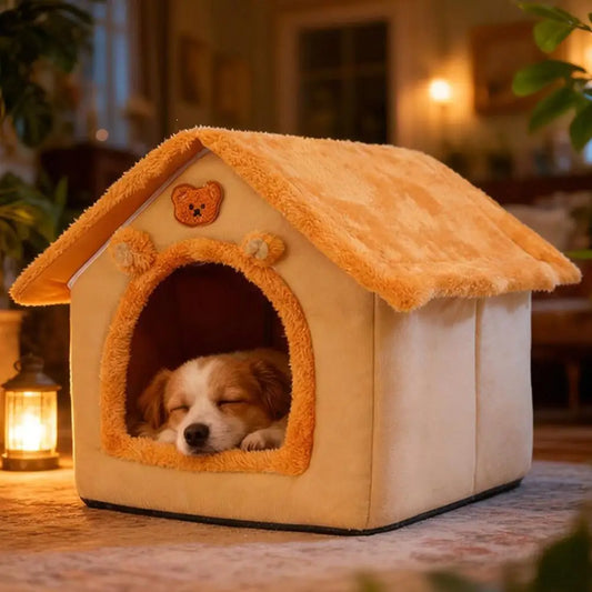 Thickened Winter Warm Pet House All-Season Detachable Washable Dog Cat House For Small Dogs Teddy Cute Comfortable