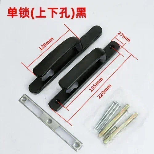1 Set of Iron Bridge Cutoff Aluminum Flat Door Lock Modern and Simple Flat Open Double-sided Handle Lock Hardware Lock Bedroom