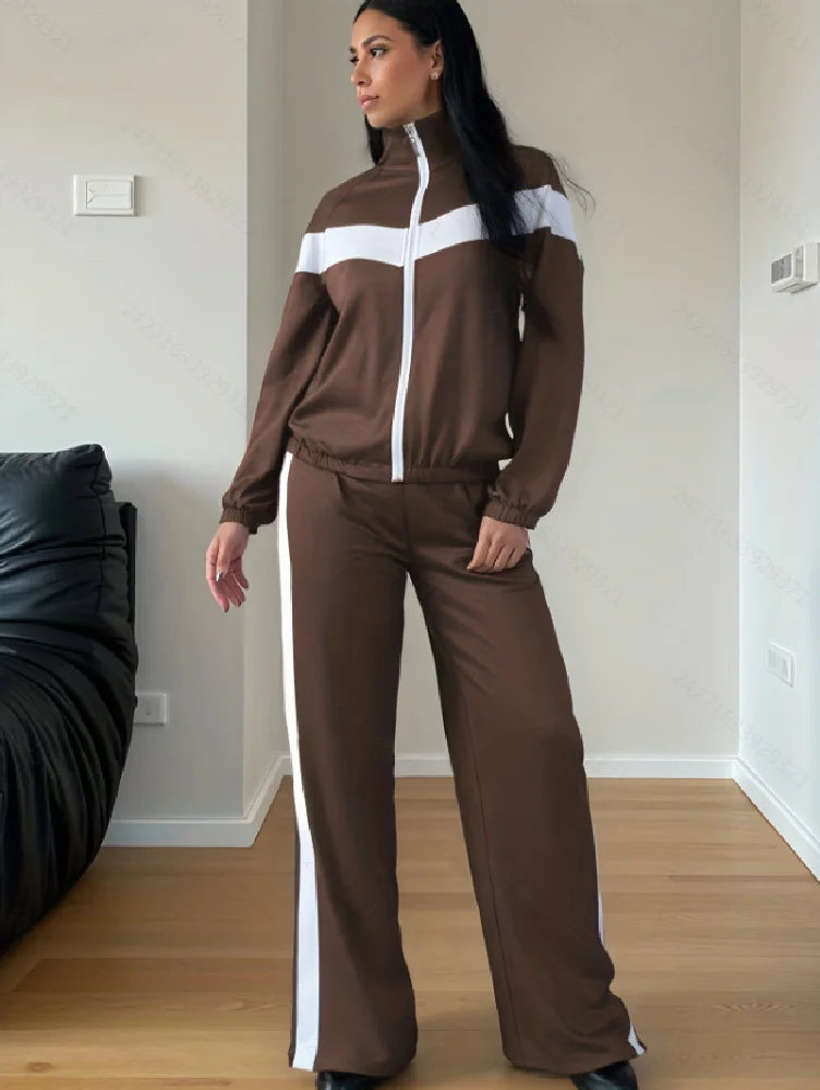 New Fashion Casual Sport Set Zipper Cardigan Long Pants Two-Piece Set Comfortable Breathable Men's Clothing