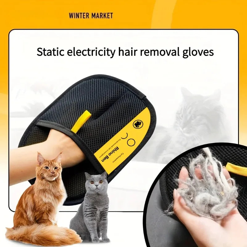 Pet Hair Removal Tool Reusable Static Removal Gloves, Double-Sided Grooming Gloves for Pets, Removes Pet Fur Hair for Carpets