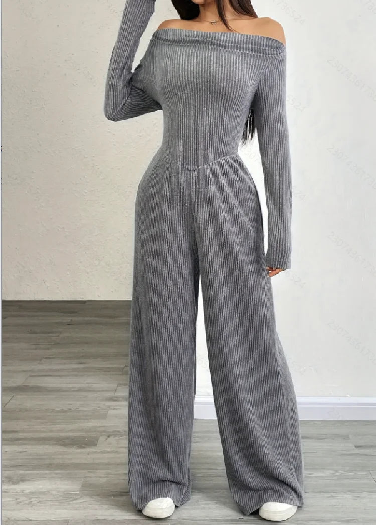 New Elegant Pure Color Asymmetrical Shoulder Ladies Dress Pants Fashionable Monochromatic Ladies Suit
