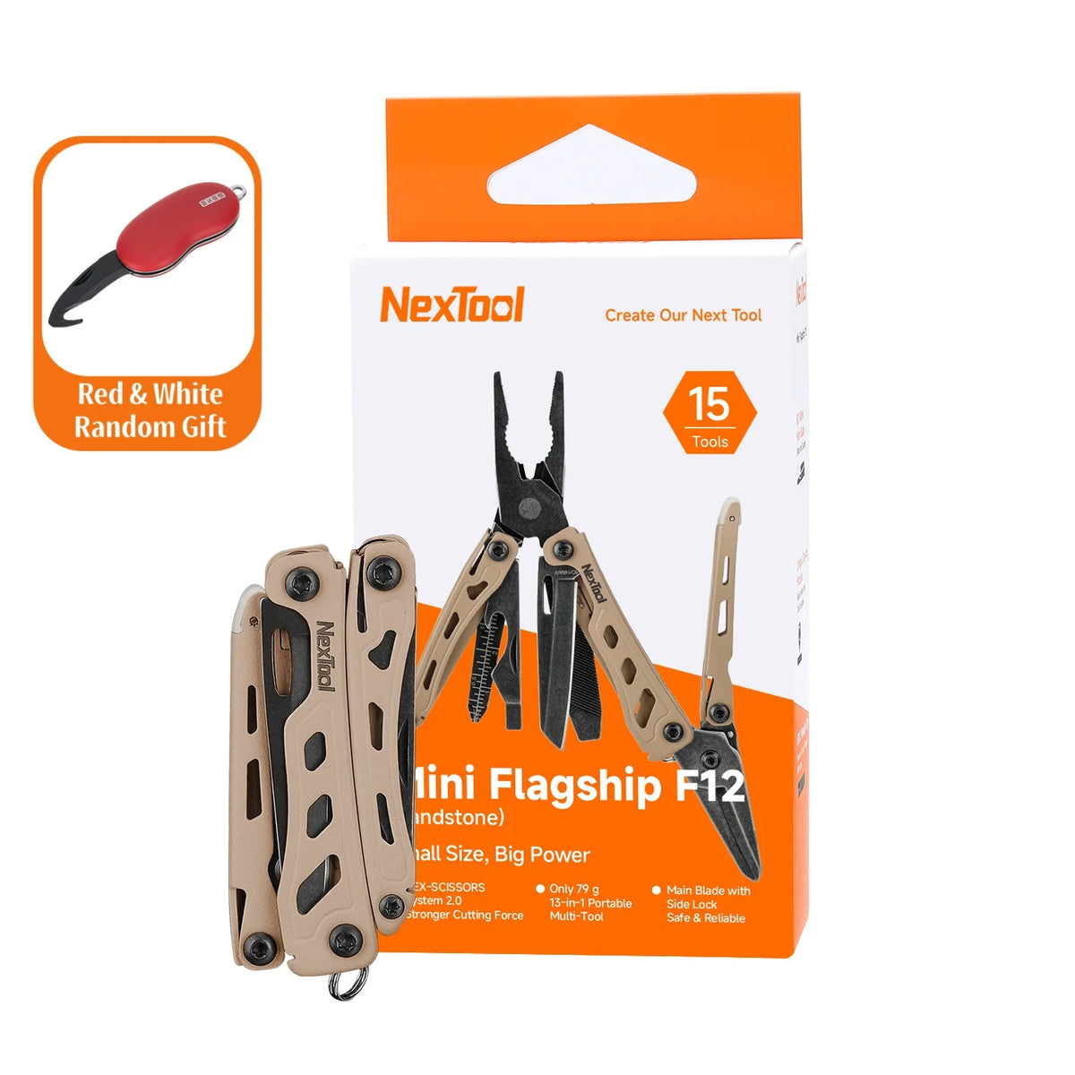 Nextool Mini Flagship F12  15 In 1 Multitool Plier With Wire Cutters Scissors Clip Bottle Opener File Ruler Outdoor Camping Tool