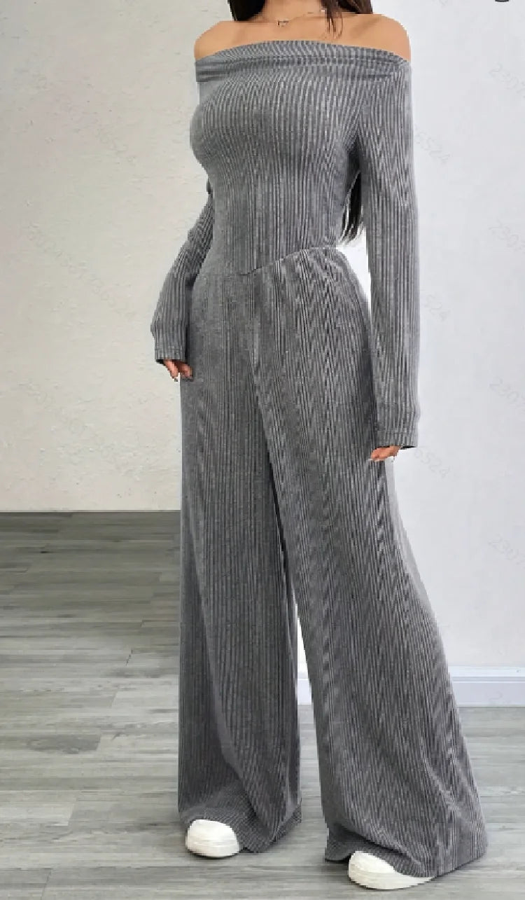 New Elegant Pure Color Asymmetrical Shoulder Ladies Dress Pants Fashionable Monochromatic Ladies Suit