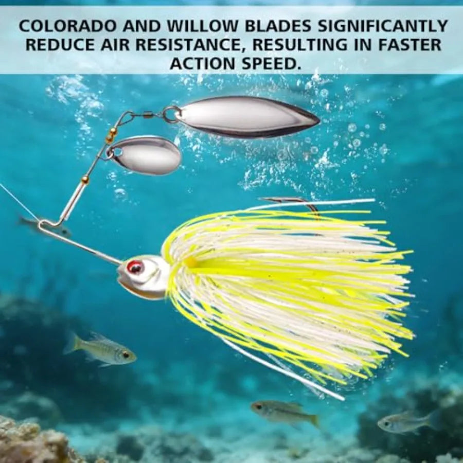Fishing Lure Spinner baits for Freshwater and Saltwater, 2026 New Bass Trout Fishing Lures Also for Crappie Salmon Walleye Pike