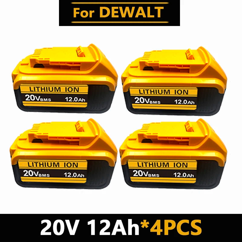 6Ah 8Ah 12Ah For DeWalt 20V MAX Rechargeable Lithium Battery Fit DCB Series Cordless Drill Wrench Power Tool Battery