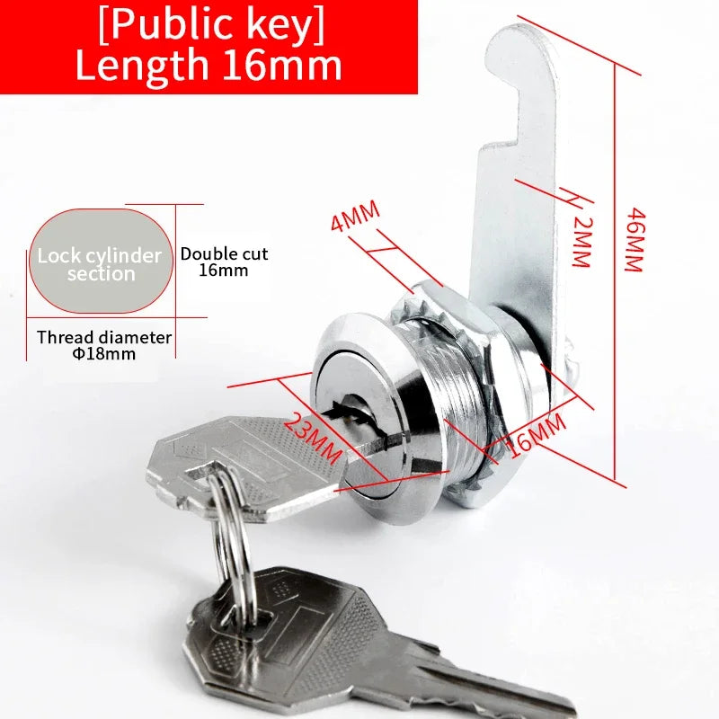 5/20/100SETS 16mm 20mm 25mm 30mm 35mm Metal Rotary Key Switch Push Button Lock Switch Latching Cylinder Cabinet Security Locker