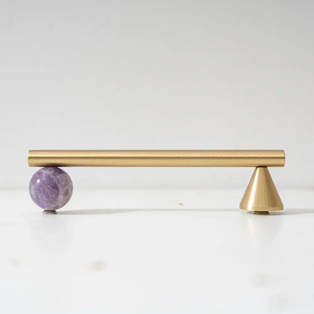 Natural Crystal + Brass Furniture Handles for Kitchen Cupboard Drawer Pulls Home Decor/ Pink Cabinet Hardware Decorative Knob