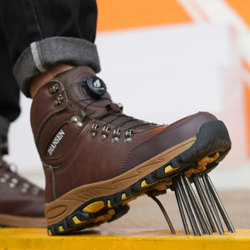 High Top Safety Shoes Men Steel Toe Work Shoes Men Women Work Safety Boots Anti Smash Safety Indestructible Waterproof Boots