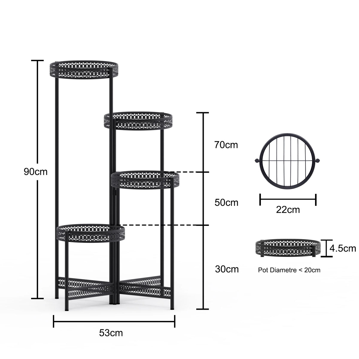 Various Styles Wood/Metal Plant Stand Flower Pots Display Holder Garden Shelf Shelving for Patio Balcony Living Room