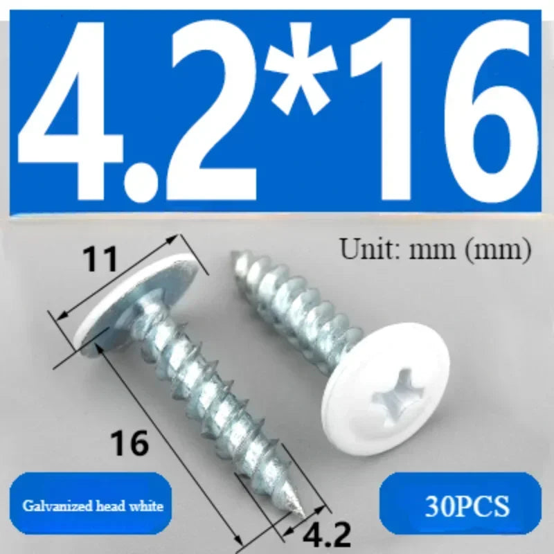 Phillips Pan Head Wood Cross Recessed Truss Self-tapping White Sheet Metal Thread Round Fast  Scre Pan for The Wall Screws Cover