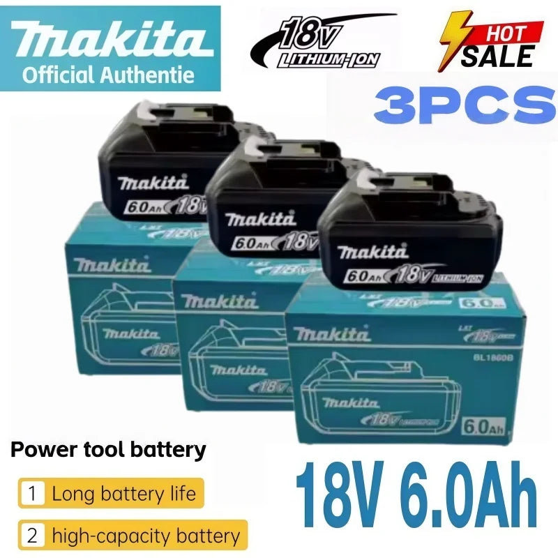 Genuine Makita 18V LXT 6.0Ah Li-ion Rechargeable Battery, Replacement for BL1840 BL1850 BL1860 Power Tool Battery