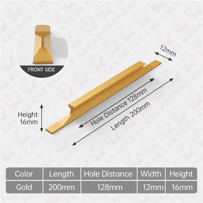 Gold Cabinet Handles Aluminum Alloy Black Kitchen Handles Cupboard Door Pulls Drawer Knobs Barn Door Handle Furniture Handle