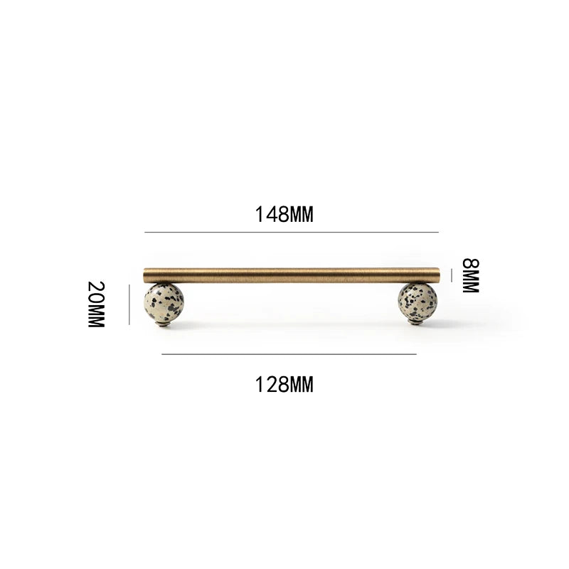 Tinyhob Nordic Art Handle / Natural Stone+ Bronze Handles and Knobs Drawer Pulls Kitchen Cabinet Knobs Furniture Hardware