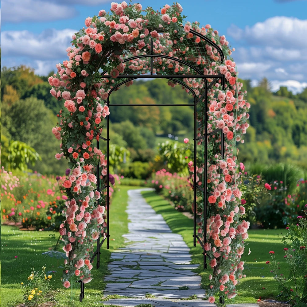 U-Shaped Metal Tall Garden Plant Trellis Grow Support Frame for Climbing Plants Vegetables