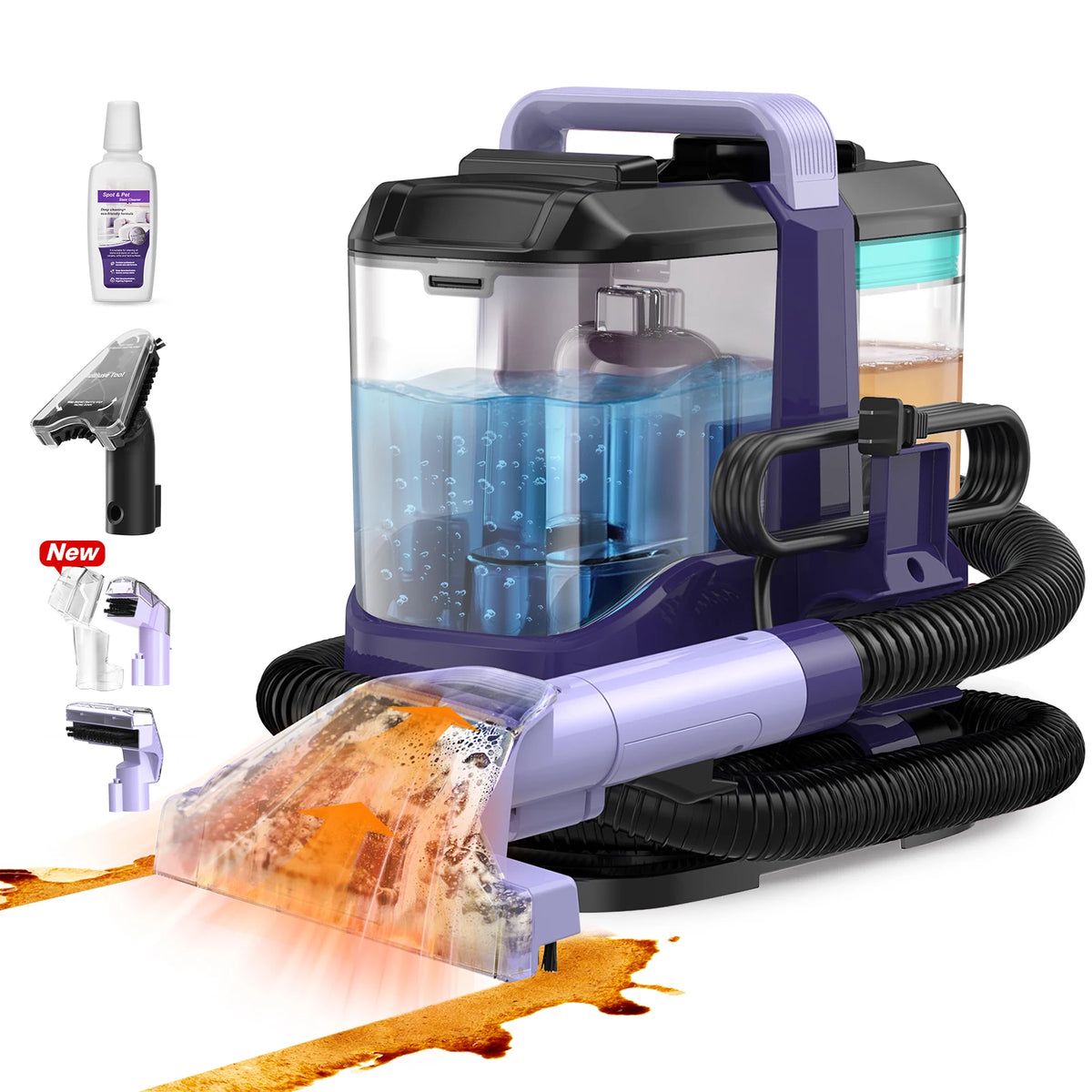 Portable Carpet Cleaner Machine Handheld Vacuum Wet Dry Powerful Suction for Sofa Curtain Car Seat Pet Hair