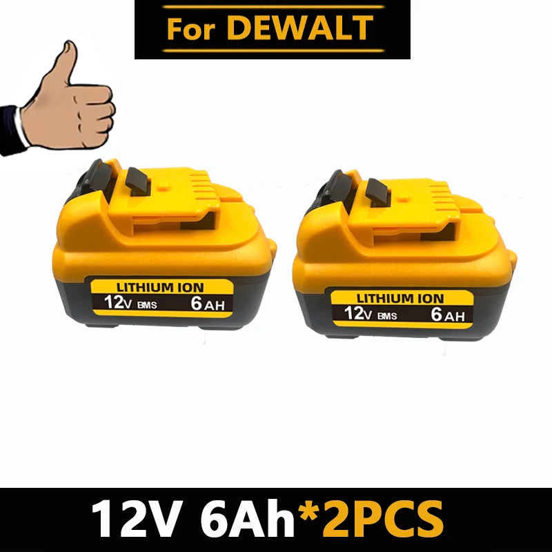 1-4Pack 12V Replacement For DEWALT DCB120 Lithium-ion Batteries 12V 3.0-6.0Ah Battery DCB123 DCB125 DCD710  Power Tools Battery