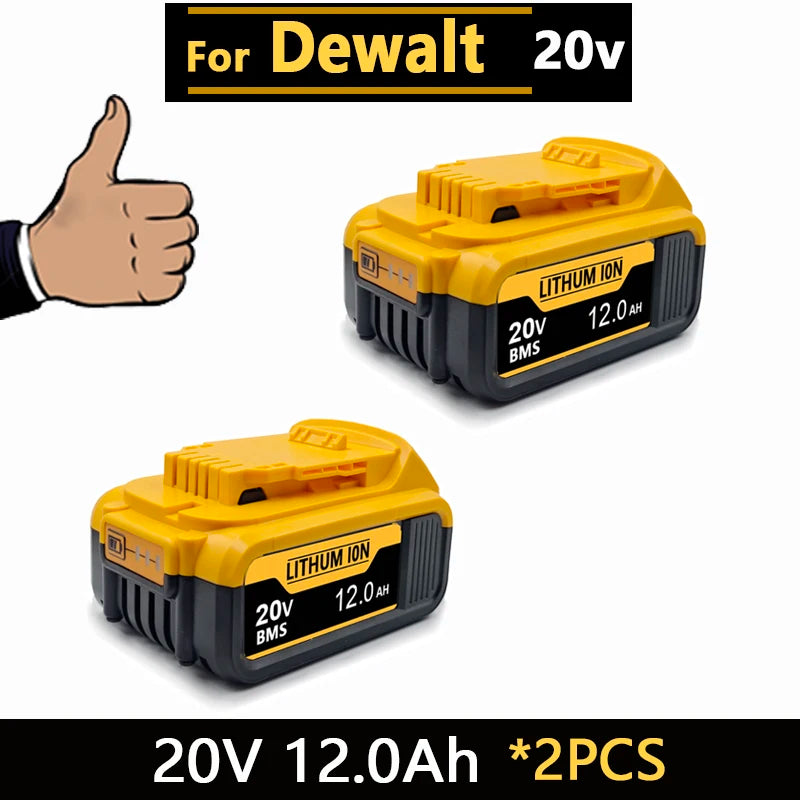 for Dewalt 20V Battery, 3AH 6AH 8AH 12AH Lithium Ion Battery, for Dewalt DCB200 DCB206 DCD805 Power Tool Replacement Battery