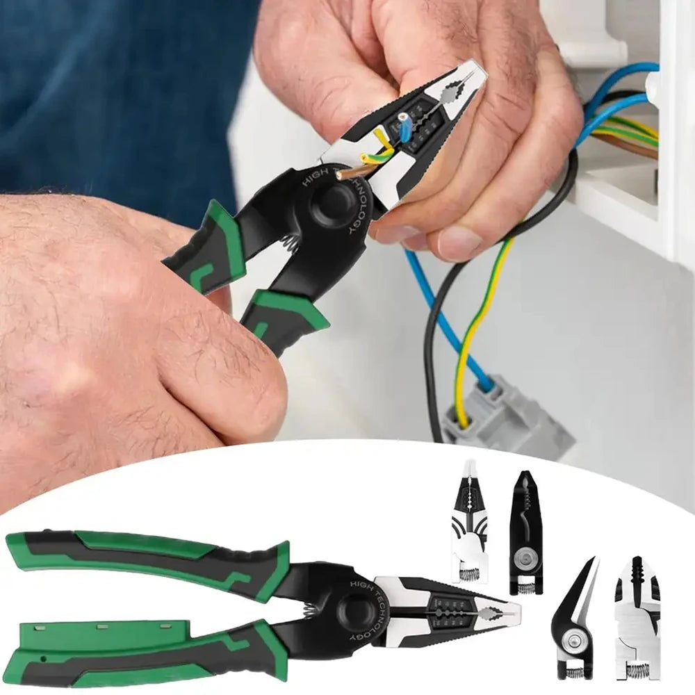 Multifunctional Foldable Wire Stripper Crimper Cable Cutter Pliers Electrician Cable Cutting Wiring Pulling Stripping Tools