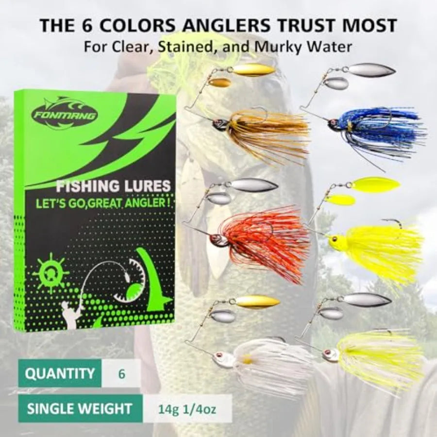 Fishing Lure Spinner baits for Freshwater and Saltwater, 2026 New Bass Trout Fishing Lures Also for Crappie Salmon Walleye Pike
