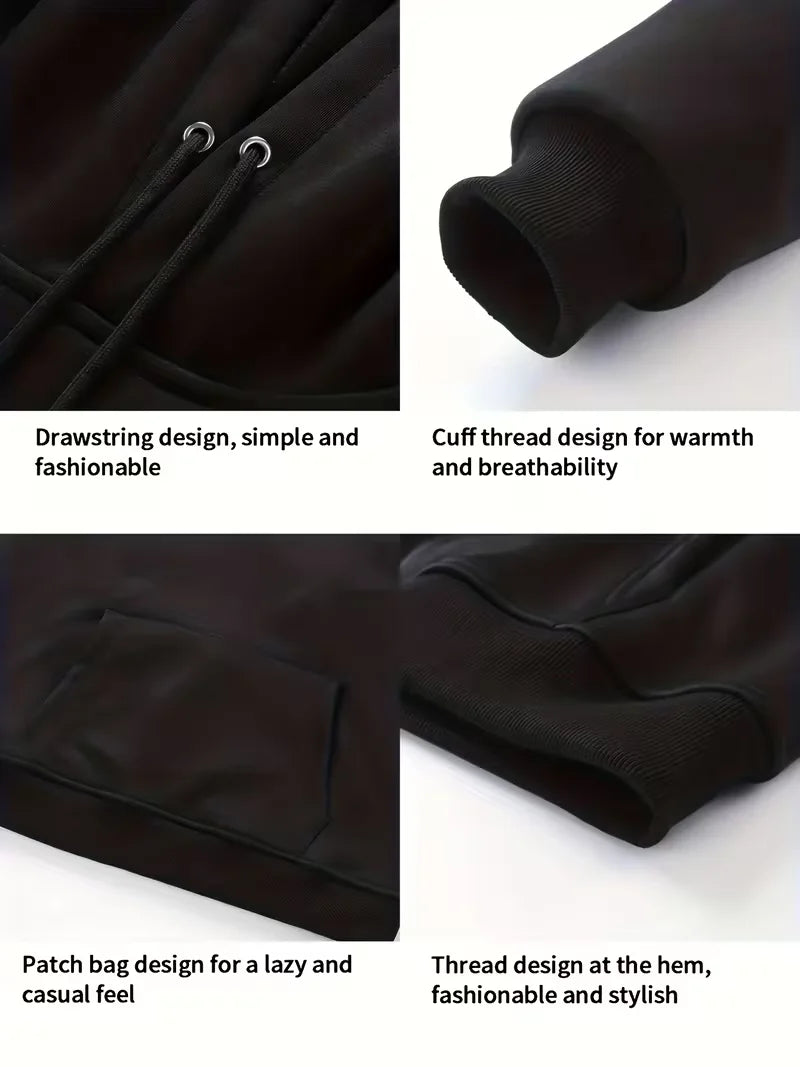 Men's Winter Electric Heated Hoodie Smart Thermo Sweatshirt Adjustable 3 Levels Heat Not including Power Bank for Outdoor Commuting Camping