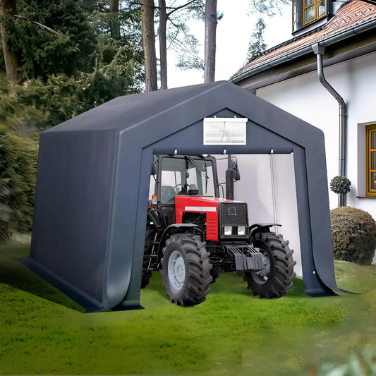 10X15ft Carport, Portable Carports Outdoor Storage Shelter Shed Garage Canopy with Roll up Zipper Doors & Vents, Custom