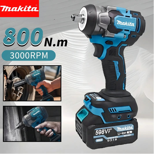 Makita 18V 800Nm Brushless Impact Wrench Cordless High Torque Electric Power Tool for Large Vehicle & Equipment Maintenance