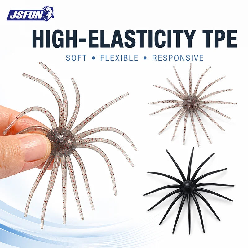 7Pcs 11cm/8.7g Sea Urchin Fishing Lures TPE Soft Bait Silicone Baits For Bream Sea Bass Mandarin Fishing Tilapia Trout