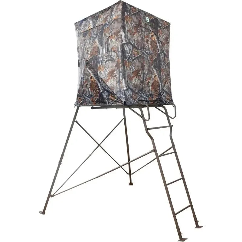 6' Tripod Hunting Tower Blind, 2 Person Stand with 4' x 4' Platform for Deer, Antelope, Elk
