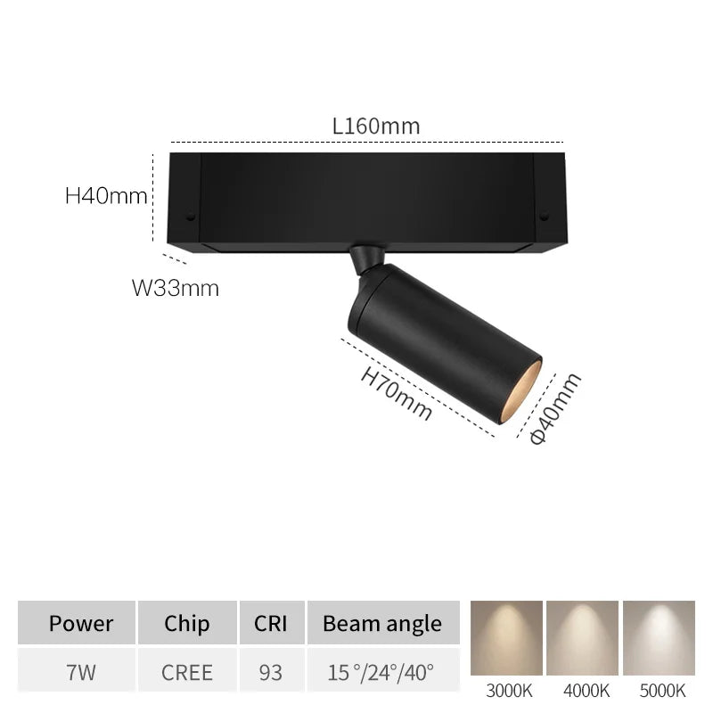 SCON Magnetic Track Lights 0-10V/Triac Dimmable System Embedded LED Rail Lightin Spotlight Floodlight Grille Ceiling Lamp DC24V