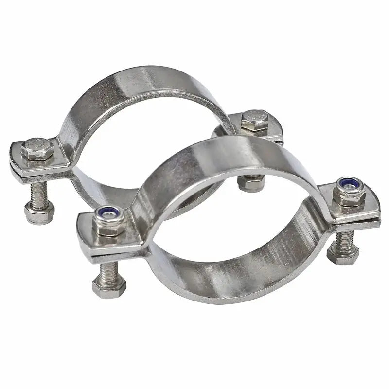 2pcs 304 Stainless Steel Thickened Flat Pipe Support Clamp Pipe Bracket Clamp Heavy Duty Rigid Split Ring Hanger 12-133mm 파이프클램프