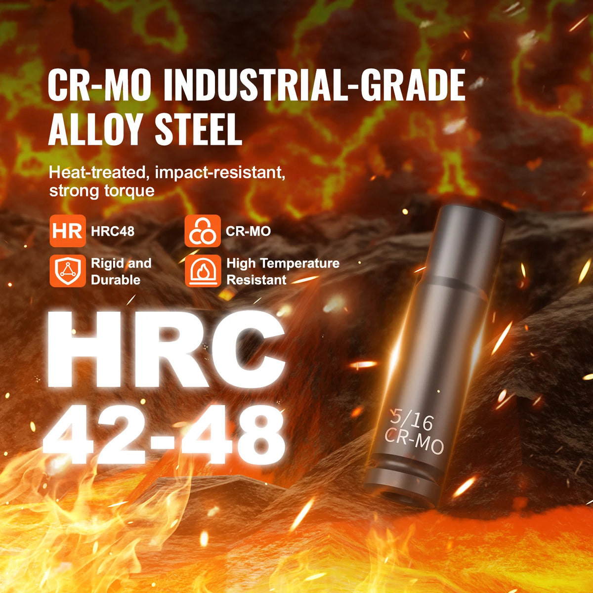 SucceBuy Drive Impact Socket Set Deep & Shallow Socket Set Cr-Mo Alloy Steel Auto Repair EasytoRead Size Markings Storage Case