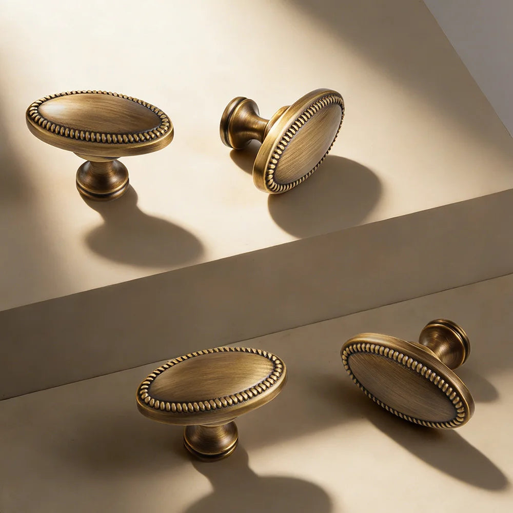 Dooroom Solid Brass Furniture Handles French Vintage Design High QualityAbinet Knobs Cabinet Drawers T-bar Handle Knob