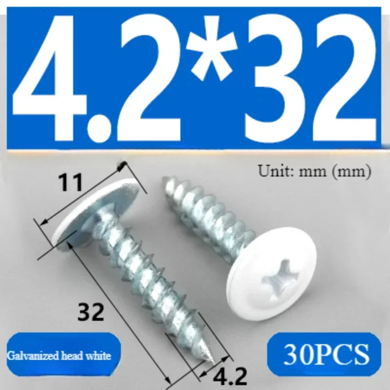 Phillips Pan Head Wood Cross Recessed Truss Self-tapping White Sheet Metal Thread Round Fast  Scre Pan for The Wall Screws Cover