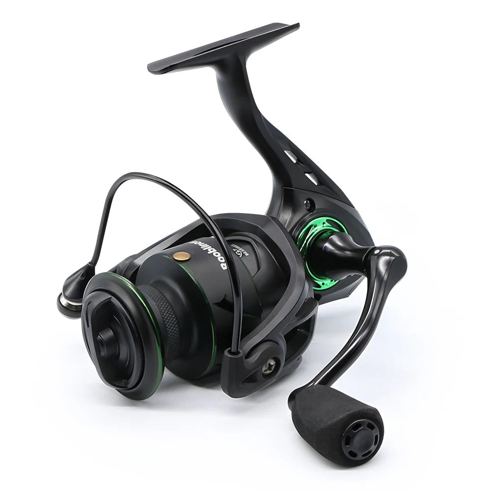 RF Spinning Reel Fishing Reel 5.2:1 Spin Green EVA Knob Fishing Wheel Saltwater Aluminum Spool