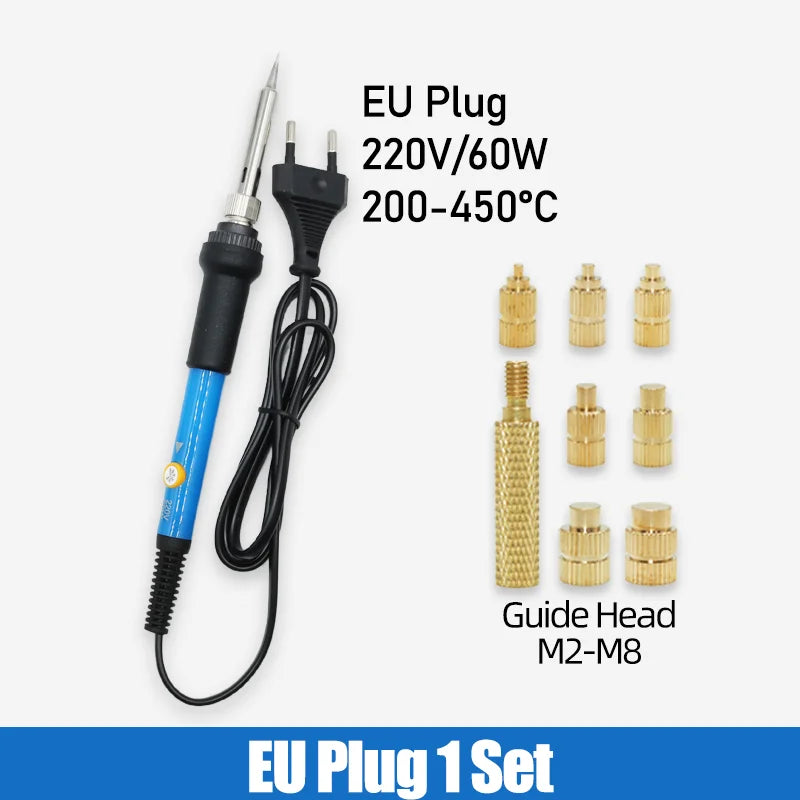 Heat Set Insertion Tool M2 M3 M4 M5 M6 M8 Brass Thread Insert Nut Soldering Iron Tip Copper Embedded Kit for Plastic 3d Printing