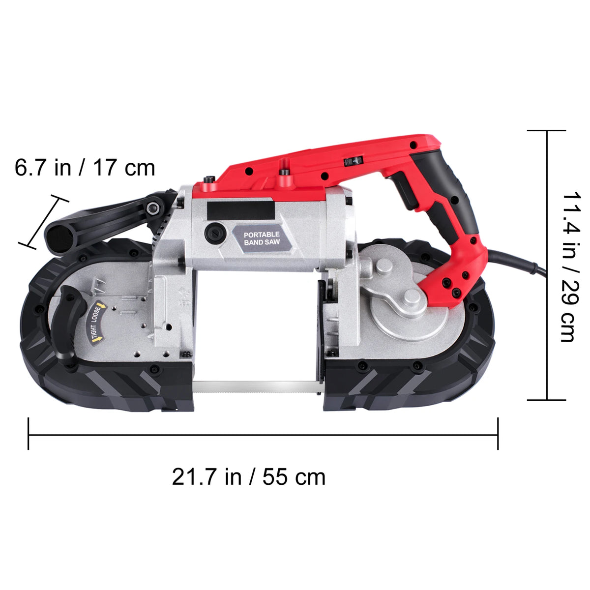 SucceBuy Portable BandSaw 5Inch Cutting Capacity Cordless Variable Speed 10Amp Motor Deep Cut Bandsaw for Metal Wood Pipes Rebar