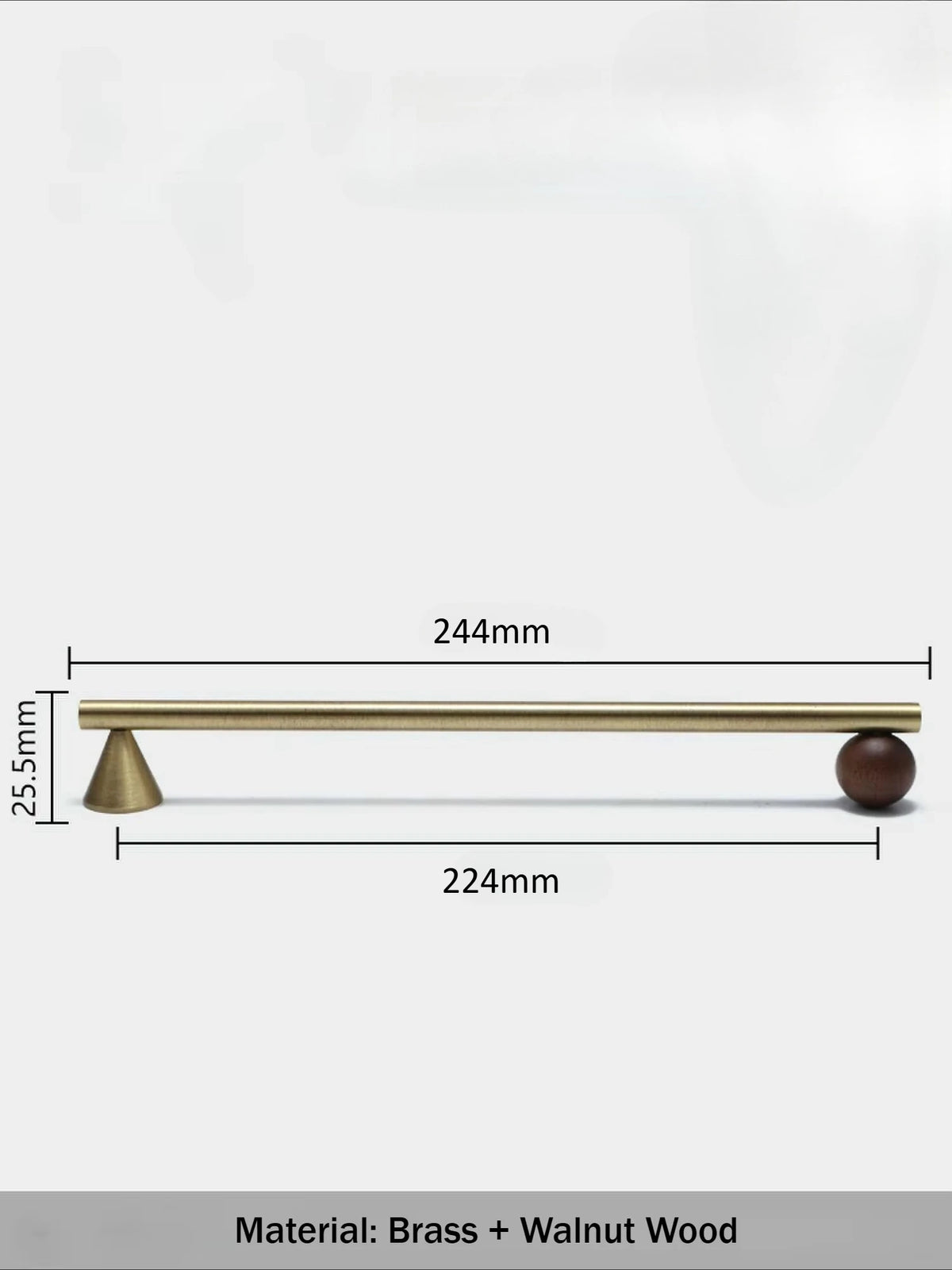 Bronze Brass + Walnut Wood  Cabinet Handle and Knob Drawer Knobs T Bar Bedroom Kitchen Cupboard Hardware / Drawer Handles