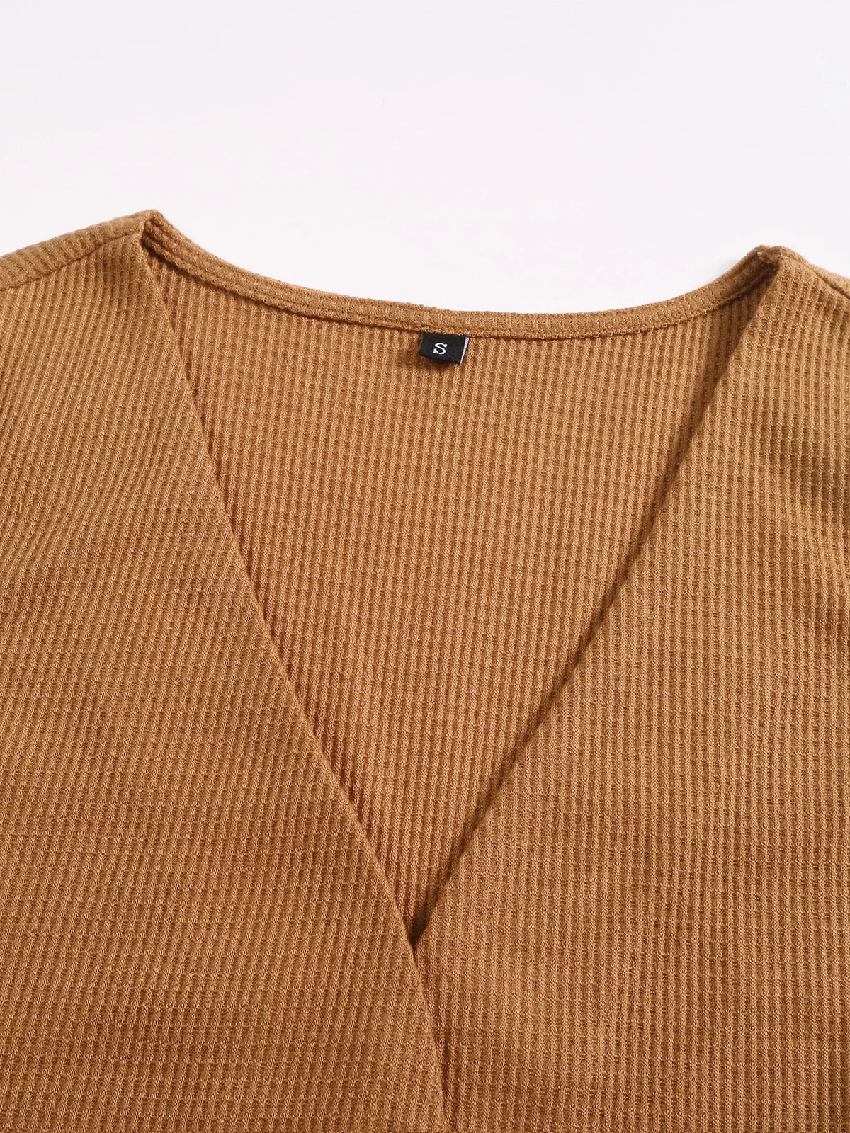 Women Ribbed Knit Co‑ord Set V‑Neck Crop Vest & Drawstring Wide Leg Pants Casual Two‑Piece Outfit