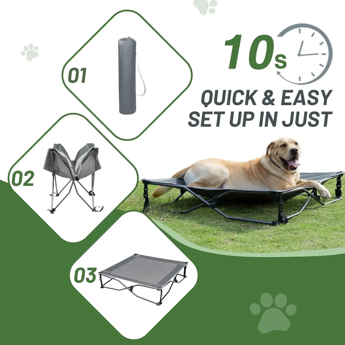 TIMBER RIDGE Outdoor Dog Bed, Cooling Elevated Pet Bed Portable Raised Dog Bed with Breathable Mesh, Dog Bed Foldable Dog Cot for Indoor & Outside, Grey